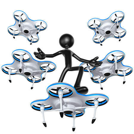 Aerial Drone Concept 3D Illustration
