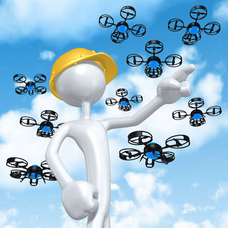 Aerial Drone Concept 3D Illustration