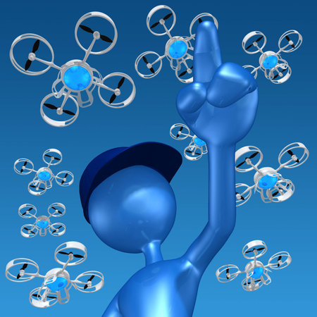 Aerial Drone Concept 3D Illustrationの写真素材