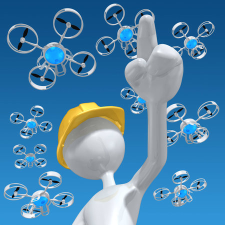 Aerial Drone Concept 3D Illustrationの写真素材