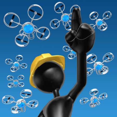 Aerial Drone Concept 3D Illustrationの写真素材