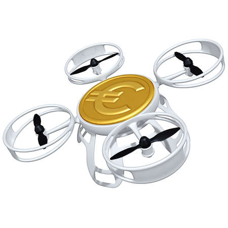 Aerial Drone Concept 3D Illustrationの写真素材