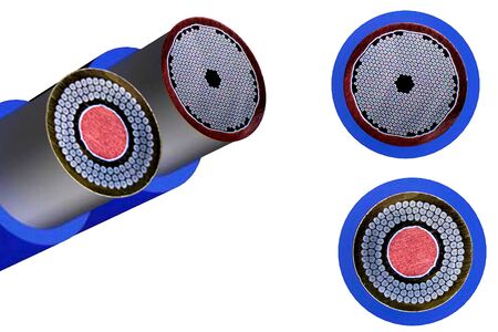 Figure cut cable. Cable conductors inside the cable.の写真素材