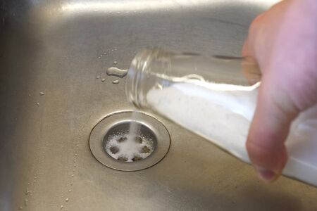 Chemical experiments with chemicals, flasks and mixing chemicals.の写真素材