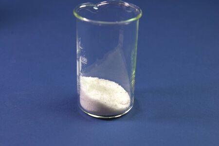 Chemical experiments with chemicals, flasks and mixing chemicals.の写真素材