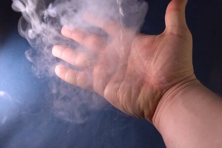 Physical experiments with liquid nitrogen and liquefied air.の写真素材