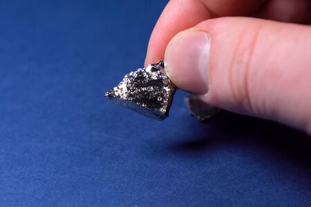 Pieces of germanium metal. Rare earth metalの写真素材