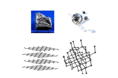 Selenium, a crystal lattice diagram, a piece of pure mineral and a precious stone.の写真素材