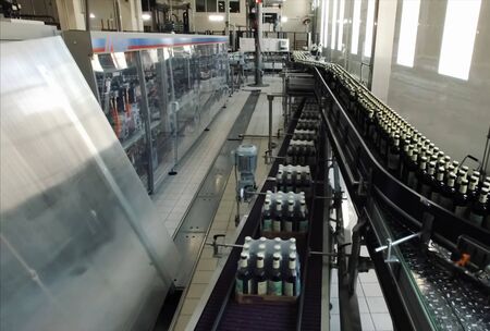 a Brewery, bottling and bottle transfer lineの写真素材