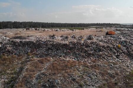 Garbage dump, top view of the trash. Landfill.の写真素材