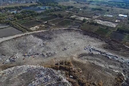Garbage dump, top view of the trash. Landfill.の写真素材