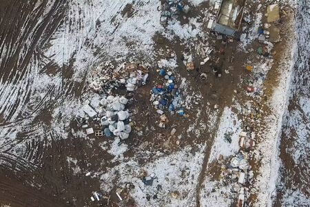 Garbage dump, top view of the trash. Landfill.の写真素材