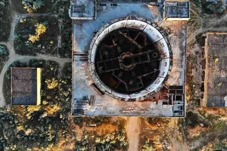 the Old Abandoned Unfinished Nuclear Power Plantの写真素材