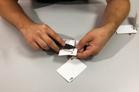 Repair skipping card. The internal structure of the pass.