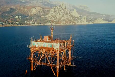 Black Sea science platform, drilling and exploration.の写真素材