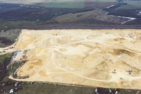 Clay quarry, top view. Clay mining in a quarry.の写真素材