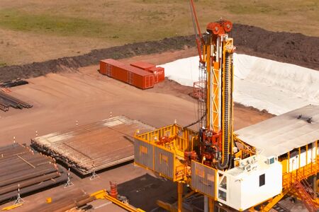 Drilling rig, equipment at the site of oil drilling.の写真素材