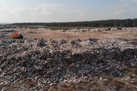 Garbage dump, top view of the trash. Landfill.の写真素材