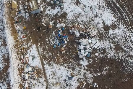 Garbage dump, top view of the trash. Landfill.の写真素材
