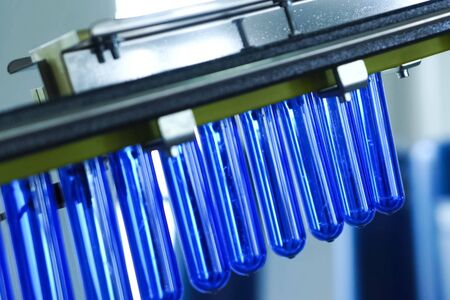 Filling line in plastic flasks. Liquid Filling Plantの写真素材