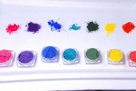 Multicolored powder paints. Paints in the form of powder included.の写真素材