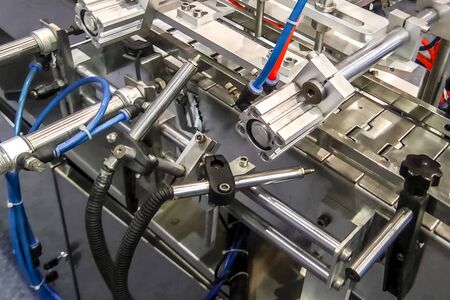 pharmaceutical equipment, line for filling and spinning cans.の写真素材