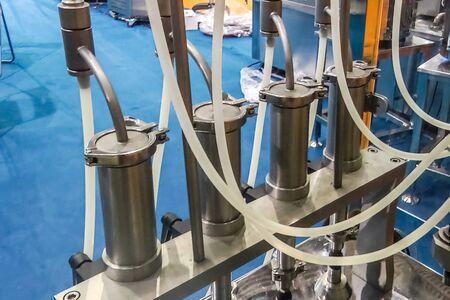 pharmaceutical equipment, line for filling and spinning cans.の写真素材