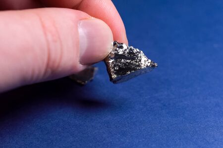 Pieces of germanium metal. Rare earth metalの写真素材