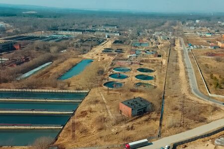 Treatment facilities, wastewater treatment infrastructure. Sewage treatmentの写真素材