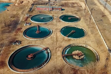 Treatment facilities, wastewater treatment infrastructure. Sewage treatmentの写真素材