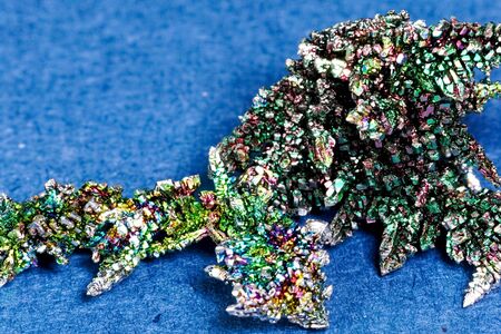 Vanadium crystals, Colorful crystals, the play of light on metal crystalsの写真素材