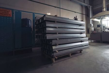 Warehouse covers climatic and split system equipment. Climatic equipment details at a climatic equipment factory.の写真素材