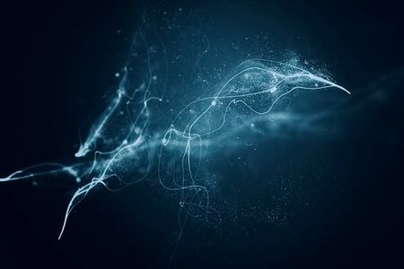 abstract background motion of particles in a vacuum.の写真素材