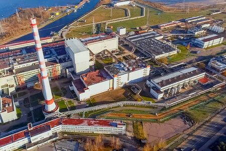 New nuclear power plant. View of the power plant.の写真素材