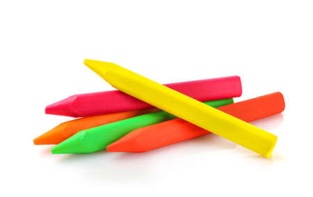 Colored pencils isolated on white background.