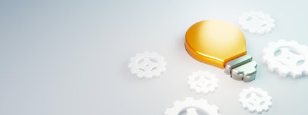 Gears and Lightbulb Concept for Thinking and Strategyの写真素材