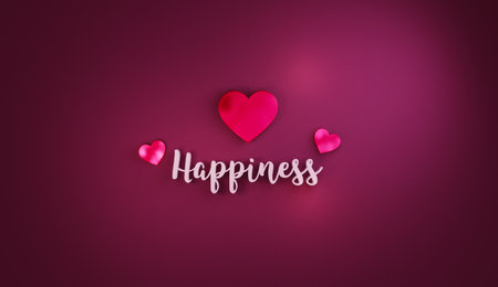 Sensual, Happiness, I Love You Text with Love Hearts for Wedding and Valentines Conceptの写真素材