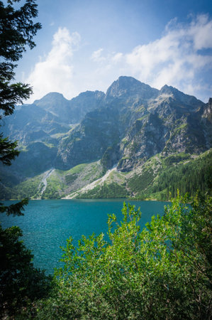 Mountains with Lake Viewの写真素材
