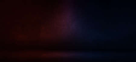 old grungy room with empty floor and wall with spotlightの写真素材