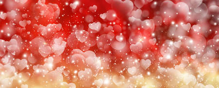 Valentine's day festival, love background and sweet hearts glittering, vector designの写真素材