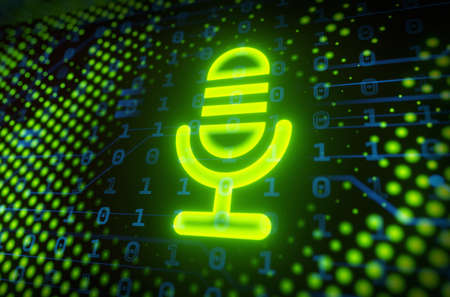 Concept of futuristic voice recognition digital technology