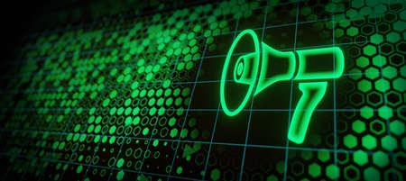 Digital marketing megaphone illustration. Internet targeted advertisement digital technology advertising.の写真素材