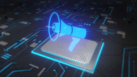 Futuristic digital marketing concept technology driven and network connection oriented