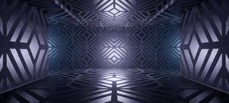 Surreal Technology Club Futuristic Hallway Spaceship Interior Cutting Edge Club with Dark Slate Gray...