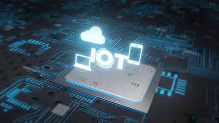 Internet of things IOT concept. IOT products and solutions 3D Illustrationの写真素材