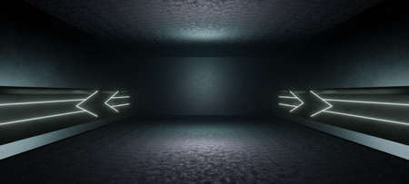 Eternal Tunnel Corridor Warehouse Revolutionary Vibrant with Dark Gray Colors 3D Renderの写真素材