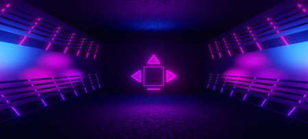 outer space room corridor scene 3D Renderingの写真素材