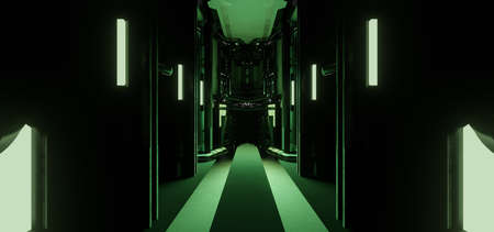 Space Futuristic Alien Interior Empty Studio Awesome Light Colors Background Industrial Lab 3D...