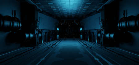 Surreal Technology Empty Hallway Corridor Room Garage Studio Dance Glowing Innovative Light Grey...