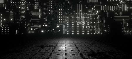 SciFi Empty Hallway Corridor Room Garage Studio Dance Glowing Futuristic Lighting with Silver Colors...
